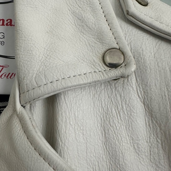 FIRST Genuine Leather White Leather Jacket Men’s Large - Picture 15 of 16